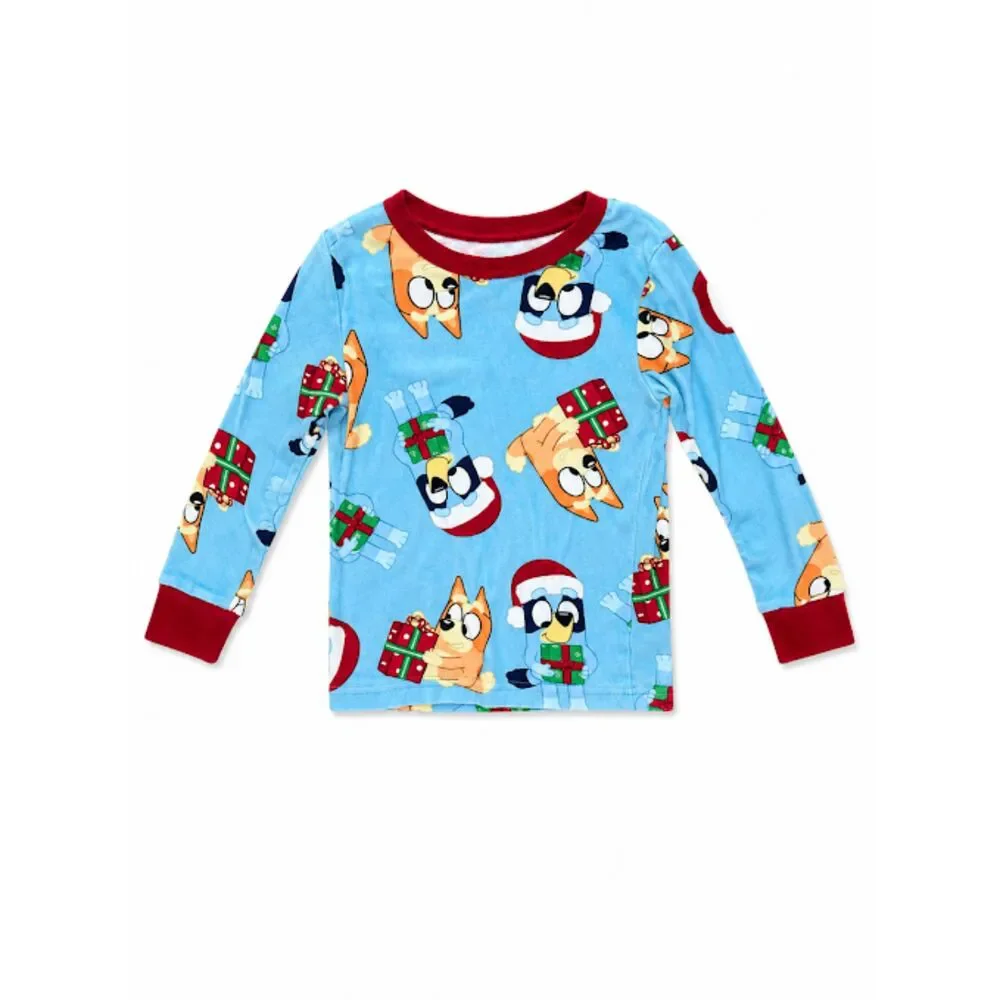 Bluey Boys Girls 4T Christmas Pajama Set Bingo Holiday Long Sleeve Pants PJs